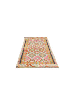 Hand Made Rug Kilim Afghanistan 105x200 Pink Bl 2