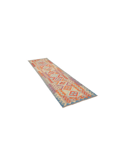 Hand Made Rug Kilim Afghanistan 80x297 Light Bl