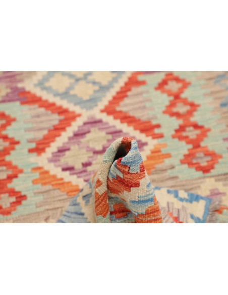 Hand Made Rug Kilim Afghanistan 80x297 Light Bl