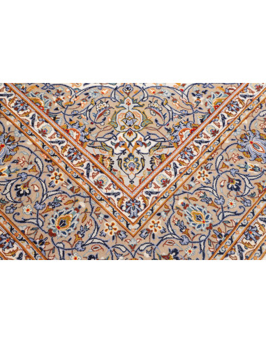 Hand Made Rug Kashan Persia 250x346 Cream Blue