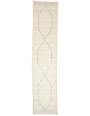 Tappeto Berbero Pakistan 83x375 Bianco