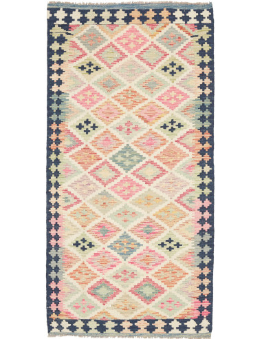 Tappeto Kilim Afghanistan giallo grigio 96x195