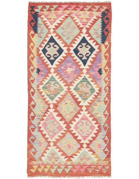Rug Kilim Afghanistan beige brown 95x200