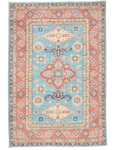 Rug Kazak Afghanistan 121x178 Turquoise Coral D