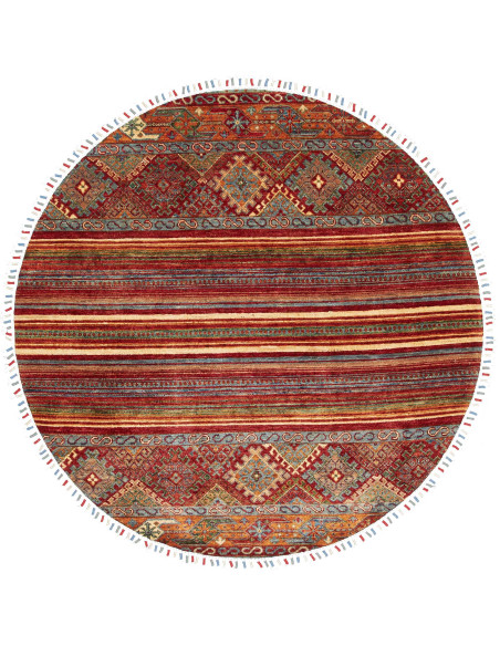 Rug Samarkand Pakistan 143x143 Burgundy Rust Or