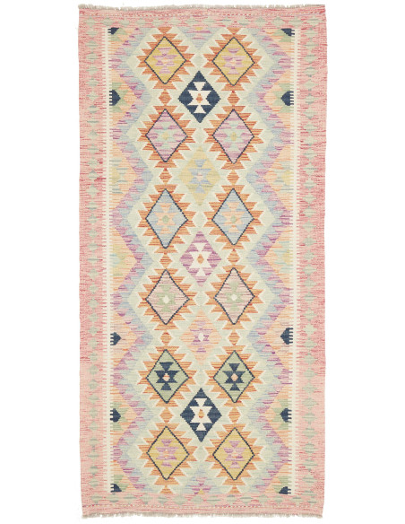 Tappeto Kilim Afghanistan beige giallo 101x211