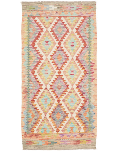Tappeto Kilim Afghanistan beige arancione 100x196
