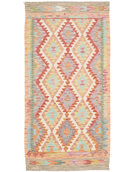 Tappeto Kilim Afghanistan beige arancione 100x196