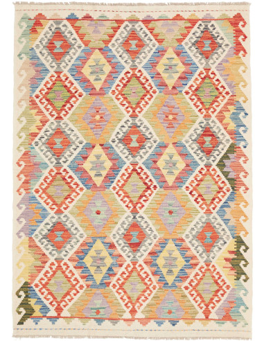 Tappeto Kilim Afghanistan beige giallo 127x176