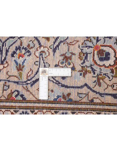 Hand Made Rug Kashan Persia 200x308 Cream Blue