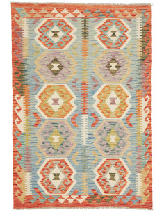 Rug Kilim Afghanistan maroon beige 123x180