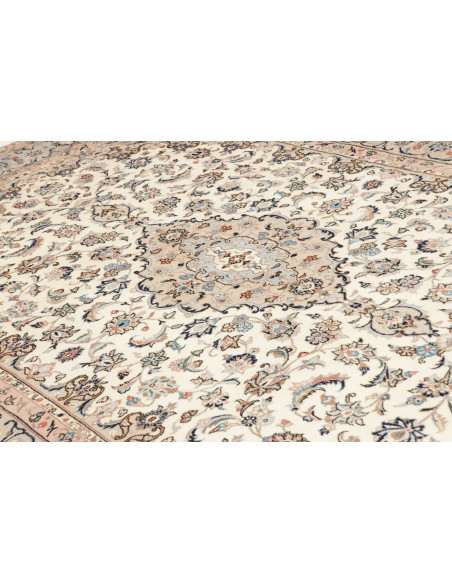 Hand Made Rug Kashan Persia 193x298 Cream Blue