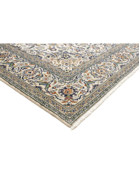 Hand Made Rug Kashan Persia 200x298 Cream White