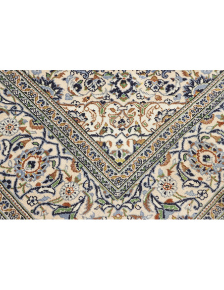 Hand Made Rug Kashan Persia 200x298 Cream White