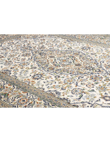 Hand Made Rug Kashan Persia 200x298 Cream White