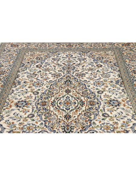 Hand Made Rug Kashan Persia 200x298 Cream White