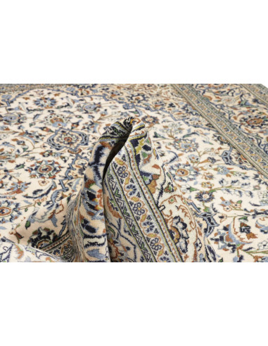 Hand Made Rug Kashan Persia 200x298 Cream White