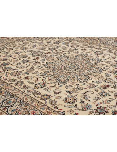 Hand Made Rug Kashan Persia 200x303 Ivory Blue