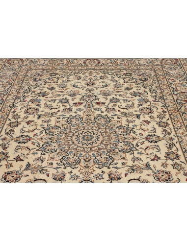 Hand Made Rug Kashan Persia 200x303 Ivory Blue