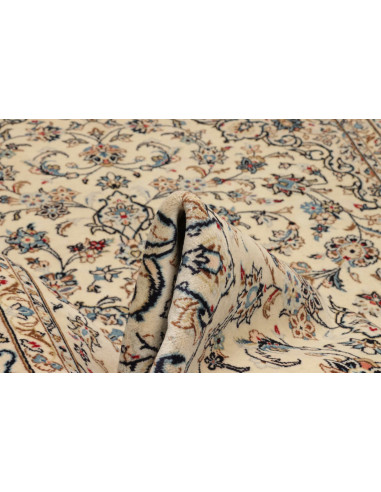 Hand Made Rug Kashan Persia 200x303 Ivory Blue