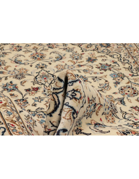 Hand Made Rug Kashan Persia 200x303 Ivory Blue