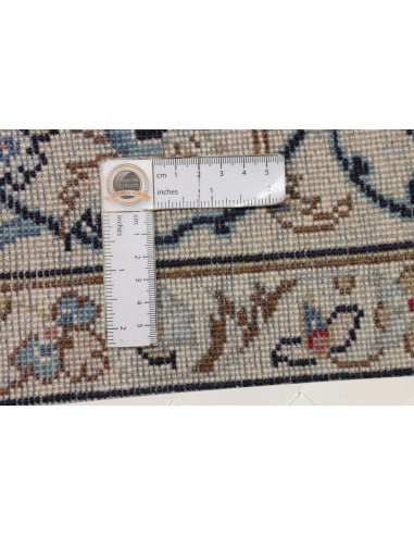 Hand Made Rug Kashan Persia 200x303 Ivory Blue
