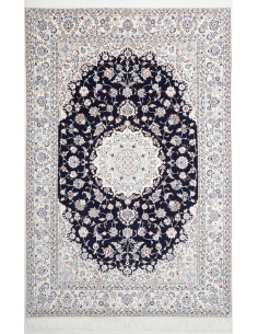 Tappeto Nain 6la Persia 157x237 Blu Scuro Crema