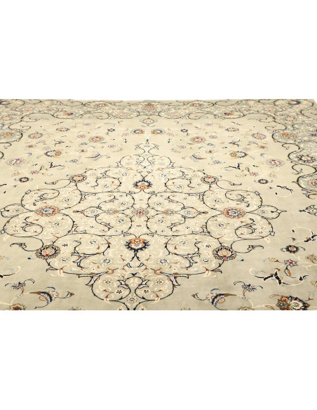 Hand Made Rug Kashan Persia 333x455 Mint Green