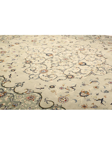 Hand Made Rug Kashan Persia 333x455 Mint Green