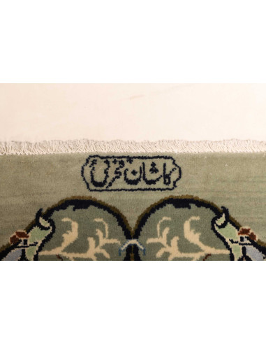 Hand Made Rug Kashan Persia 333x455 Mint Green