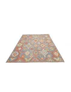 Rug Kilim Afghanistan sky blue white 172x240 2