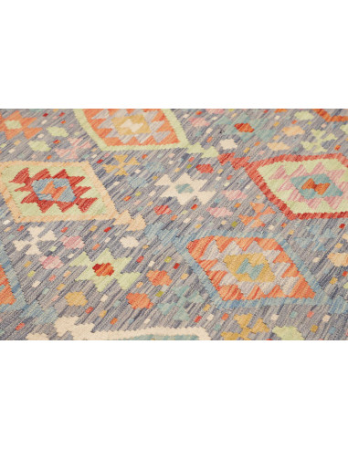 Rug Kilim Afghanistan sky blue white 172x240