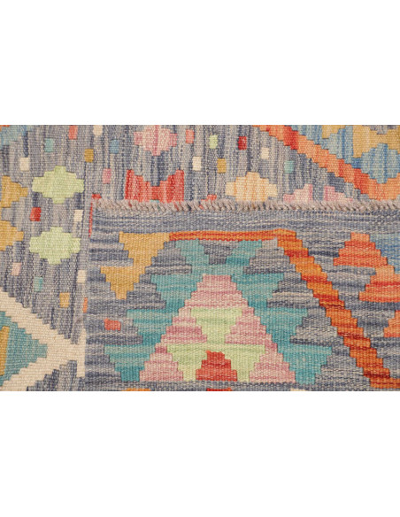 Rug Kilim Afghanistan sky blue white 172x240