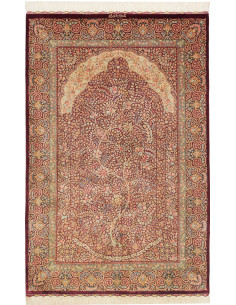 Rug Ghom Silk Persia 101x156 Burgundy Cream Gol