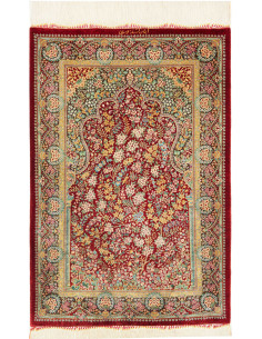 Tappeto Ghom Seta Persia 58x87 Rosso Bordeaux O