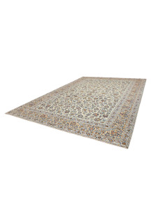 Hand Made Rug Kashan Persia 308x416 Cream Blue 2