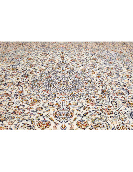 Hand Made Rug Kashan Persia 352x390 Cream White