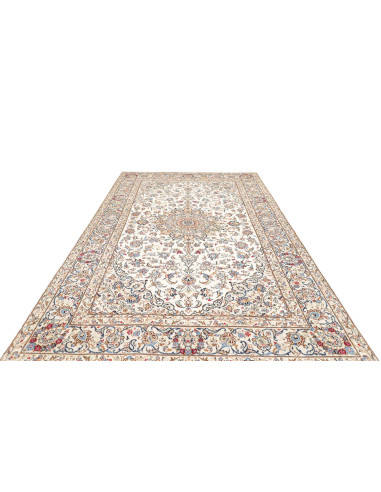 Hand Made Rug Kashan Persia 195x330 Cream Blue