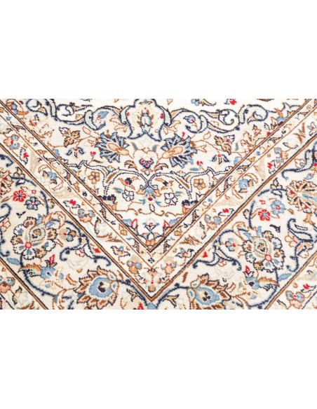 Hand Made Rug Kashan Persia 195x330 Cream Blue
