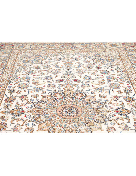 Hand Made Rug Kashan Persia 195x330 Cream Blue