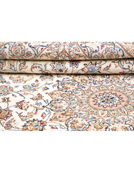Hand Made Rug Kashan Persia 195x330 Cream Blue