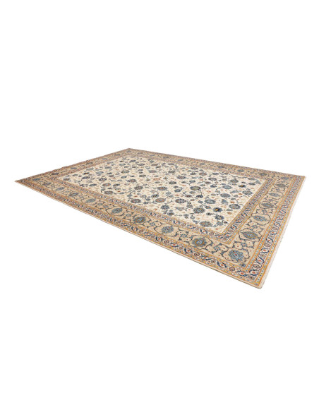 Hand Made Rug Kashan Persia 284x413 Cream Blue