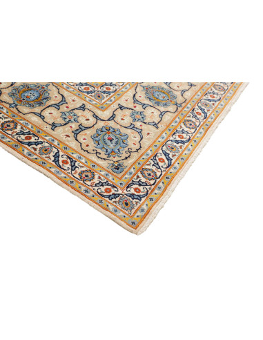 Hand Made Rug Kashan Persia 284x413 Cream Blue