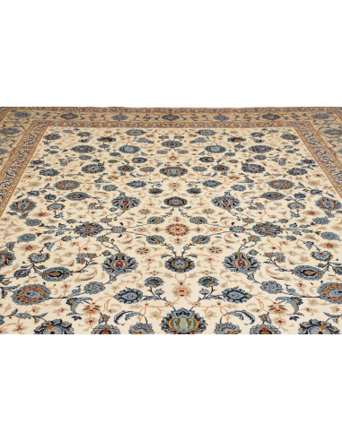 Hand Made Rug Kashan Persia 284x413 Cream Blue
