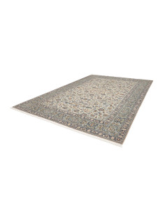 Hand Made Rug Kashan Persia 273x388 Cream Blue 2