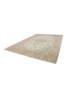 Hand Made Rug Kashan Persia 300x410 Cream Blue 2