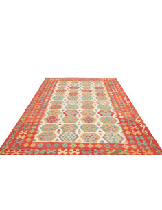 Rug Kilim Afghanistan maroon sky blue 202x308 2