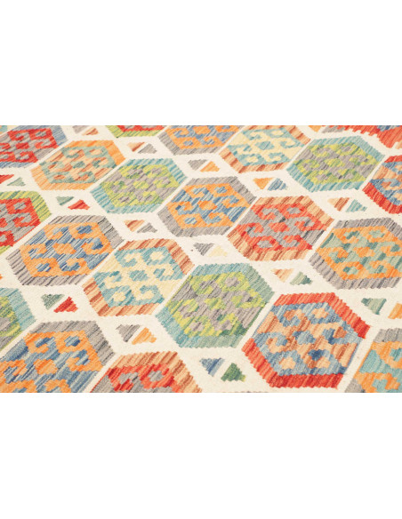 Rug Kilim Afghanistan maroon sky blue 202x308