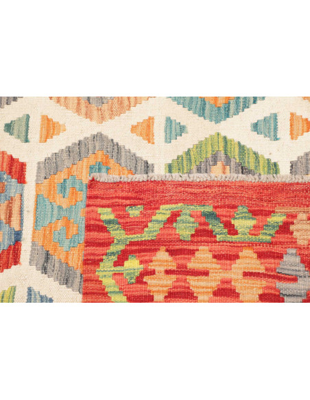 Rug Kilim Afghanistan maroon sky blue 202x308