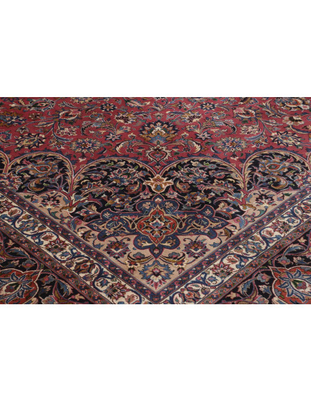 Hand Made Rug Mashad Persia 400x490 Red Dark Bl